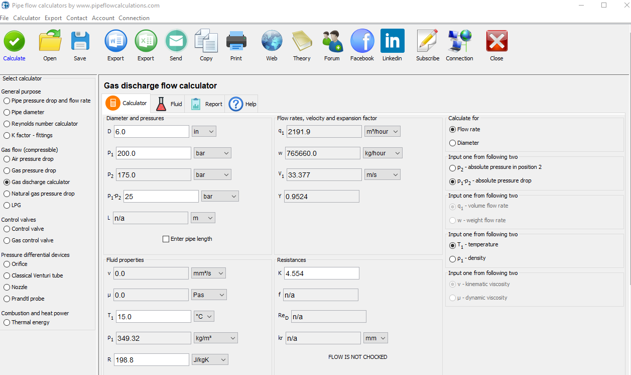 Gas offtake calculator